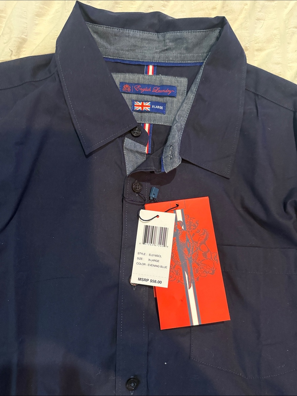 English Laundry Evening Blue/Navy Button-Up Shirt